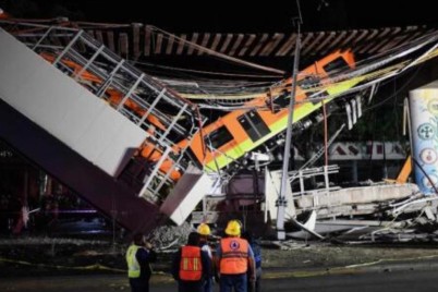 3 قتيلاً إثر انهيار جسر قطار مترو معلّق في مكسيكو